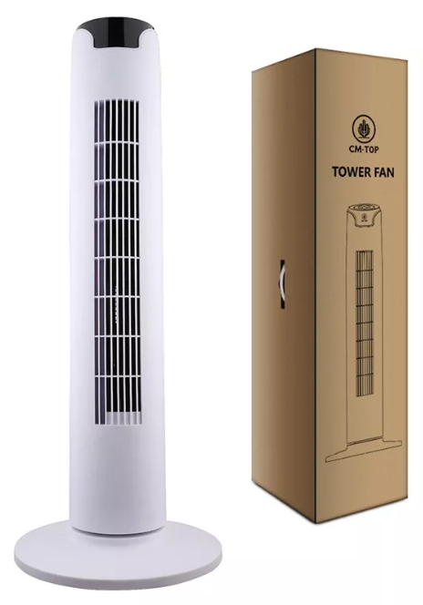 Ventilador de Torre Oscilante Regulable 3 Velocidades Blanco VEN17