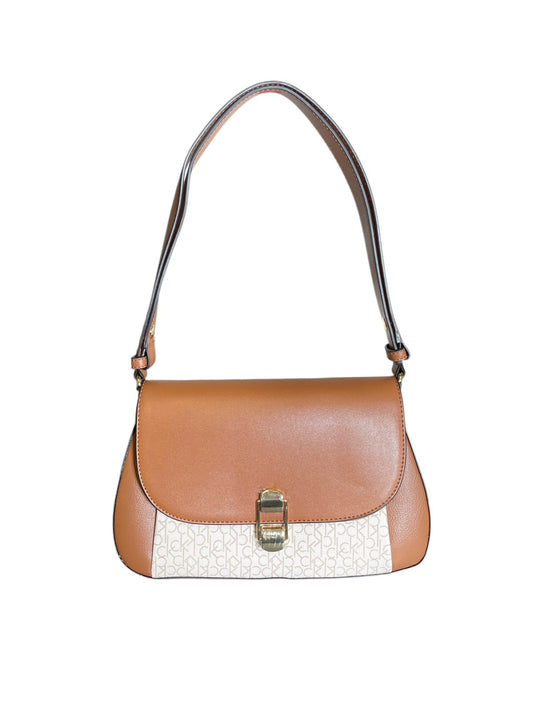 Bolsa de Hombro Calvin Klein Camel con Monograma