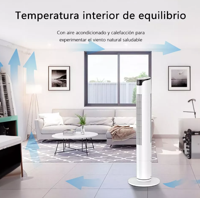 Ventilador de Torre Oscilante Regulable 3 Velocidades Blanco VEN17