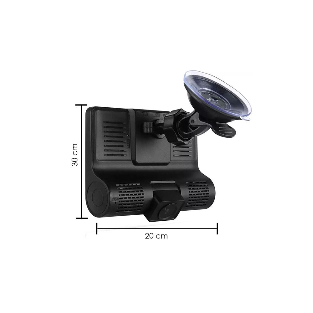 Cámara de vigilancia 3 en 1, reversa, frente y dentro para auto