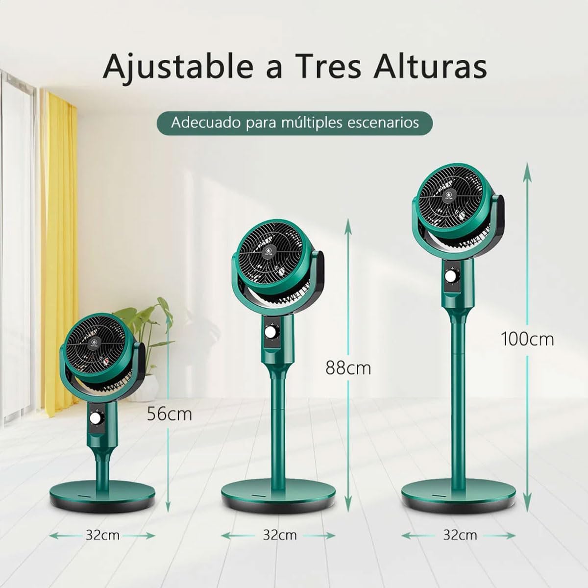 Ventilador De Piso Portatil Circulador De Aire 3 Velocidades